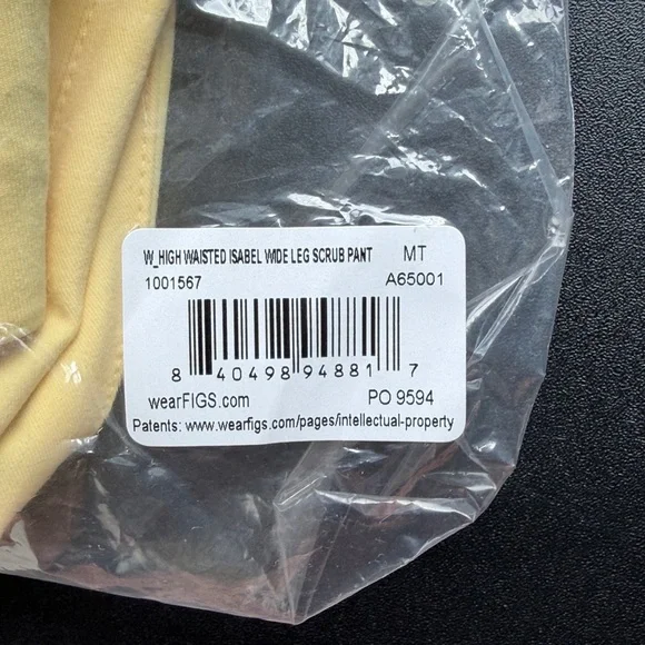 Butter yellow high waisted Isabella wide leg scrub pants - Picture 2 of 2